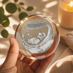 The Moment You Became Dad-Custom Photo Crystal Ball LED Night Light For Happy Father's Day Gift