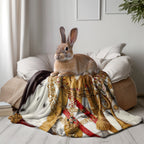 Personalized Royal Majesty Pet Portrait Throw Blanket - Custom Pet Blanket | The Emperor Rabbit
