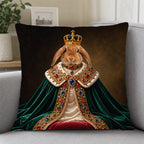 Personalized Royal Rabbit Portrait Pillow Cover-Custom Pet Photo Cushion