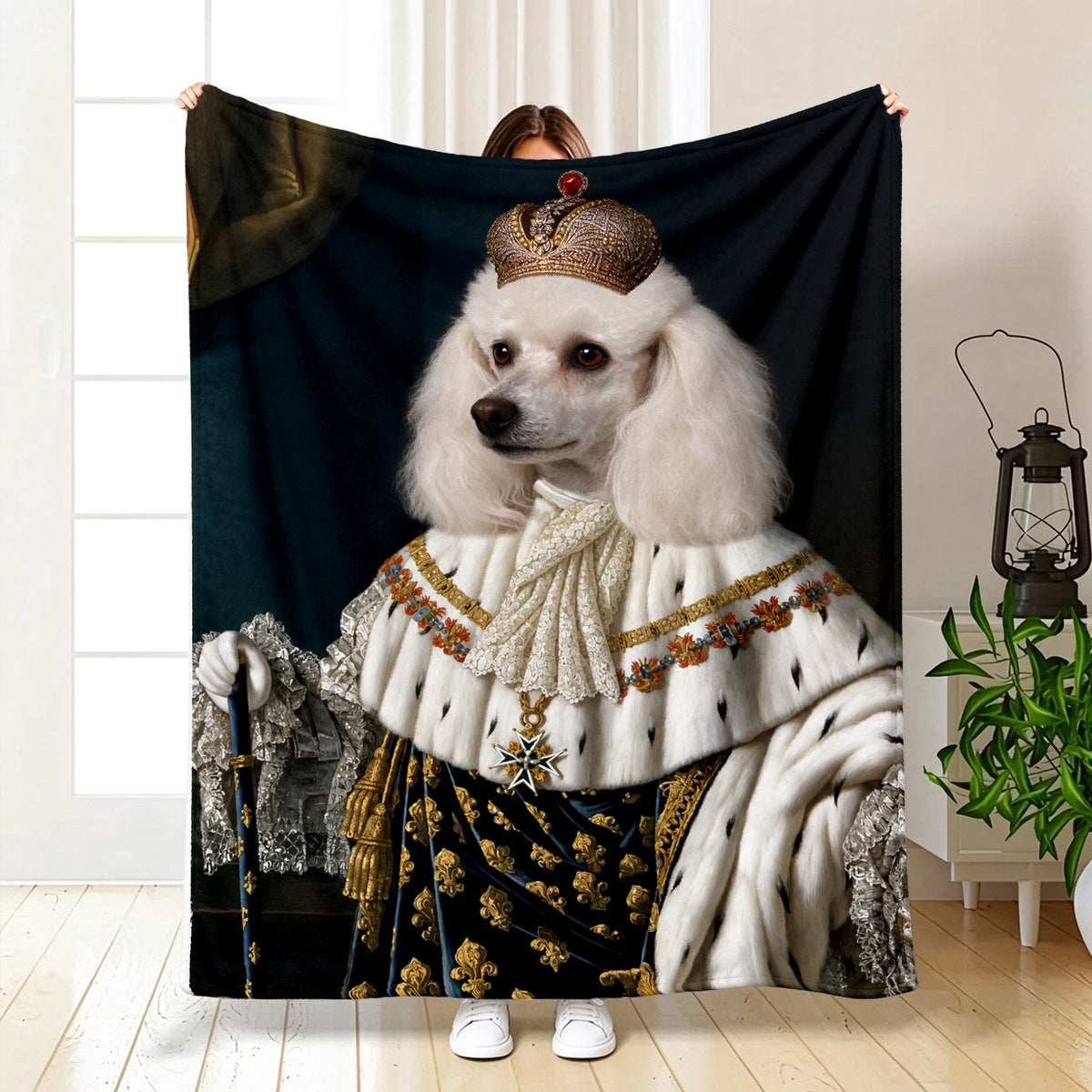 Personalized Pet Blanket - Custom Royal Highness Cat & Dog | Throw The Queen Princess Style