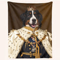 Custom Royal Pet Blanket - Personalized Royal Pet Portrait Throw,Personalized Dog Cat King or Queen Royalty Picture Pet Parent Gift