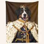 Custom Royal Pet Blanket - Personalized Royal Pet Portrait Throw,Personalized Dog Cat King or Queen Royalty Picture Pet Parent Gift