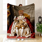 Personalized Royal Pet Portrait Blanket-Custom King Pet Photo Blanket For Pet Lovers,Dog Cat Parents