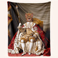 Personalized Royal Pet Portrait Blanket-Custom King Pet Photo Blanket For Pet Lovers,Dog Cat Parents