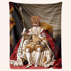 Personalized Royal Pet Portrait Blanket-Custom King Pet Photo Blanket For Pet Lovers,Dog Cat Parents