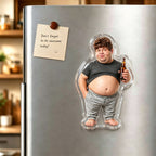 Custom Funny Dad Bod Fridge Magnet - Personalized Chubby Dad Magnet, Kitchen Decor Gift for Him