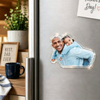 Personalized Dad & Kids Photo Fridge Magnet - Fathers Day Gift For Dad, Gift For Husband