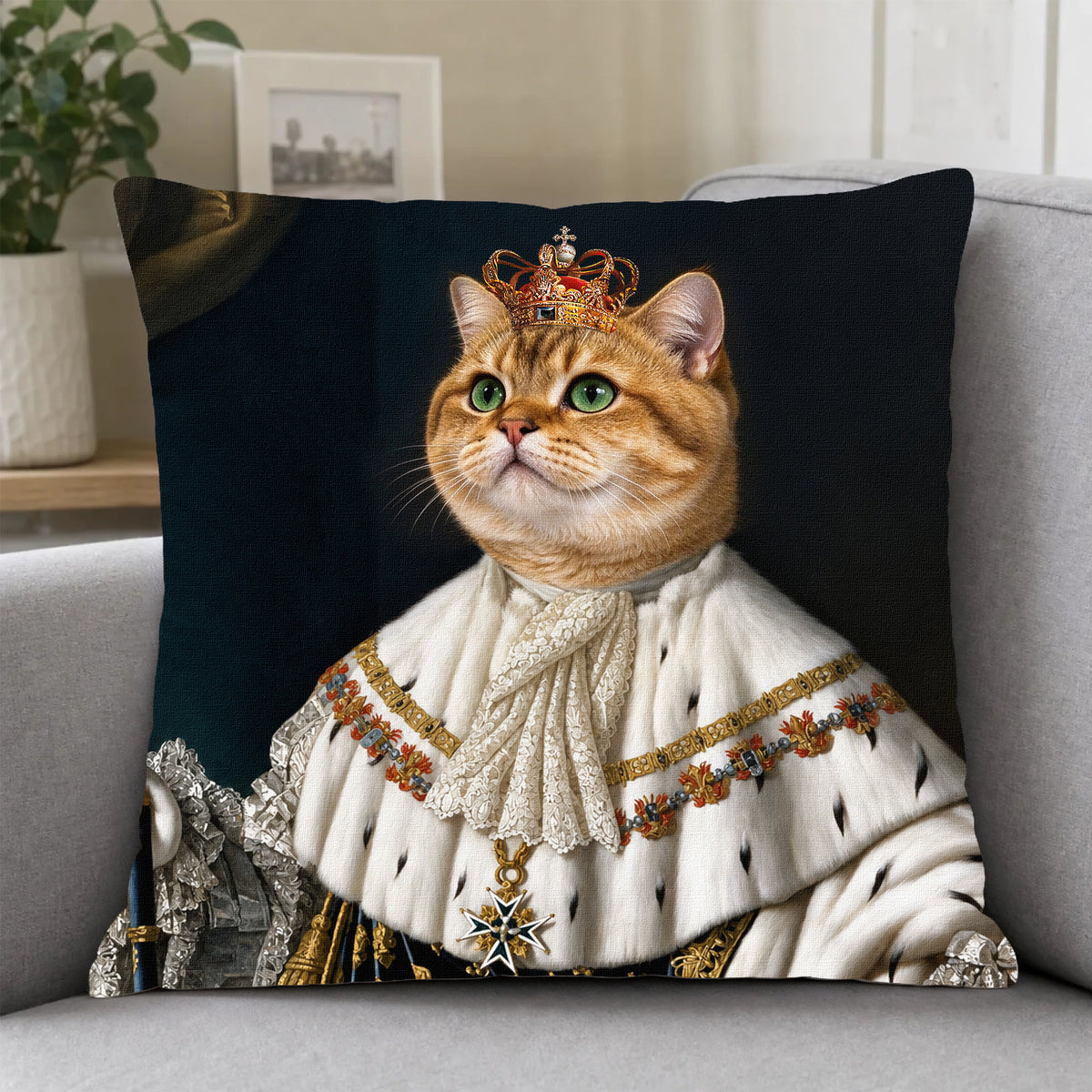 Custom Funny Fur Dog&Cat Throw Pillow