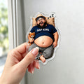 Personalized Funny Dad Fridge Magnet - Custom Dad Bod Cartoon Magnet, Humorous Slogan Kitchen Decor, Father's Day Gift