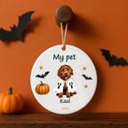 Personalized Pet  Ornament Using Pet's Photo + Name - Custom Ornament Halloween Dog Ornament
