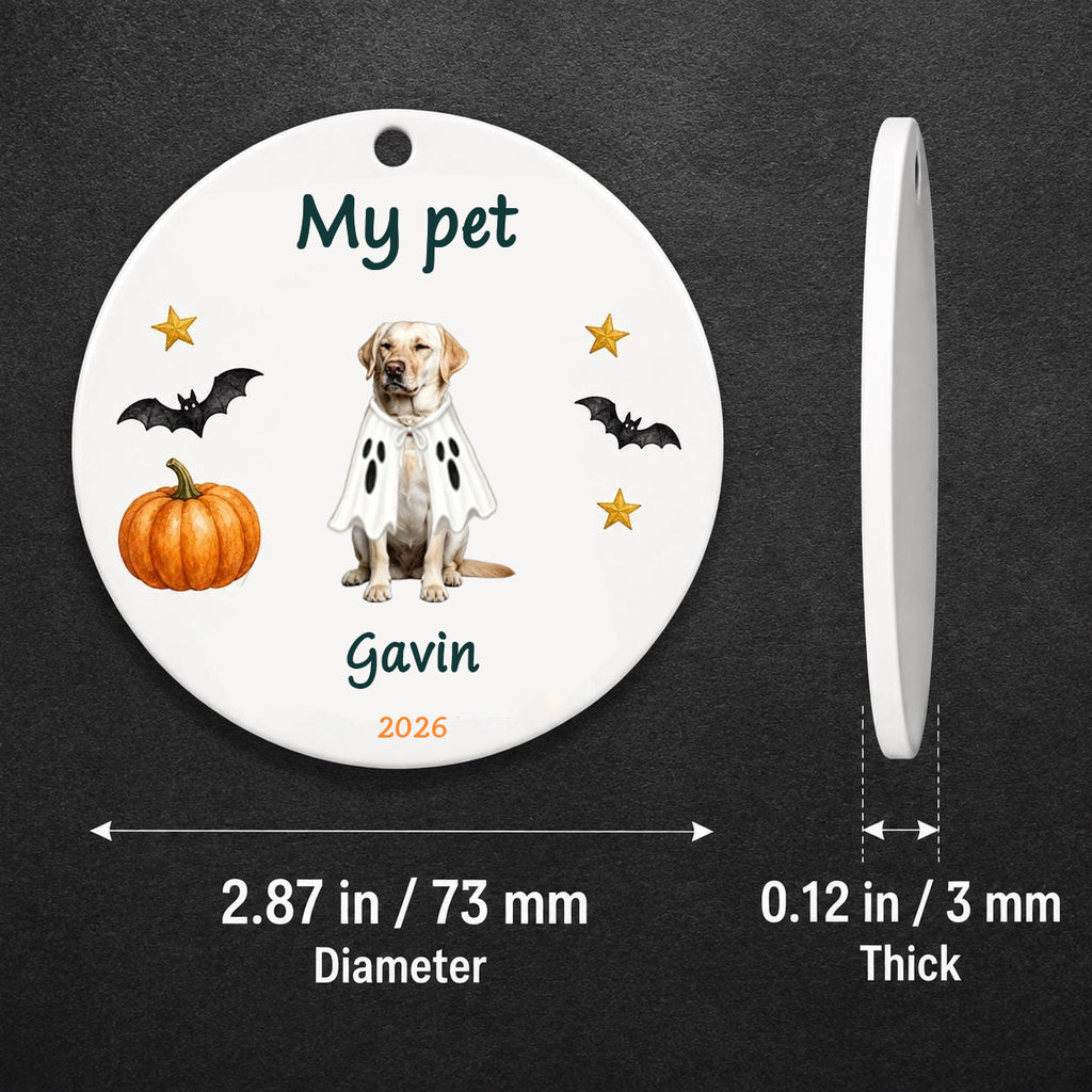 Personalized Pet  Ornament Using Pet's Photo + Name - Custom Ornament Halloween Dog Ornament