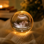 Love At First Heart Beat-Personalized Night Light Crystal Ball Gift For New Baby Mom