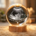 Love At First Heart Beat-Personalized Night Light Crystal Ball Gift For New Baby Mom