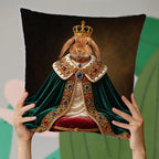 Personalized Royal Rabbit Portrait Pillow Cover-Custom Pet Photo Cushion