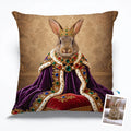 Personalized Royal Rabbit Portrait Pet Pillow Cover-Home Decor Cushion