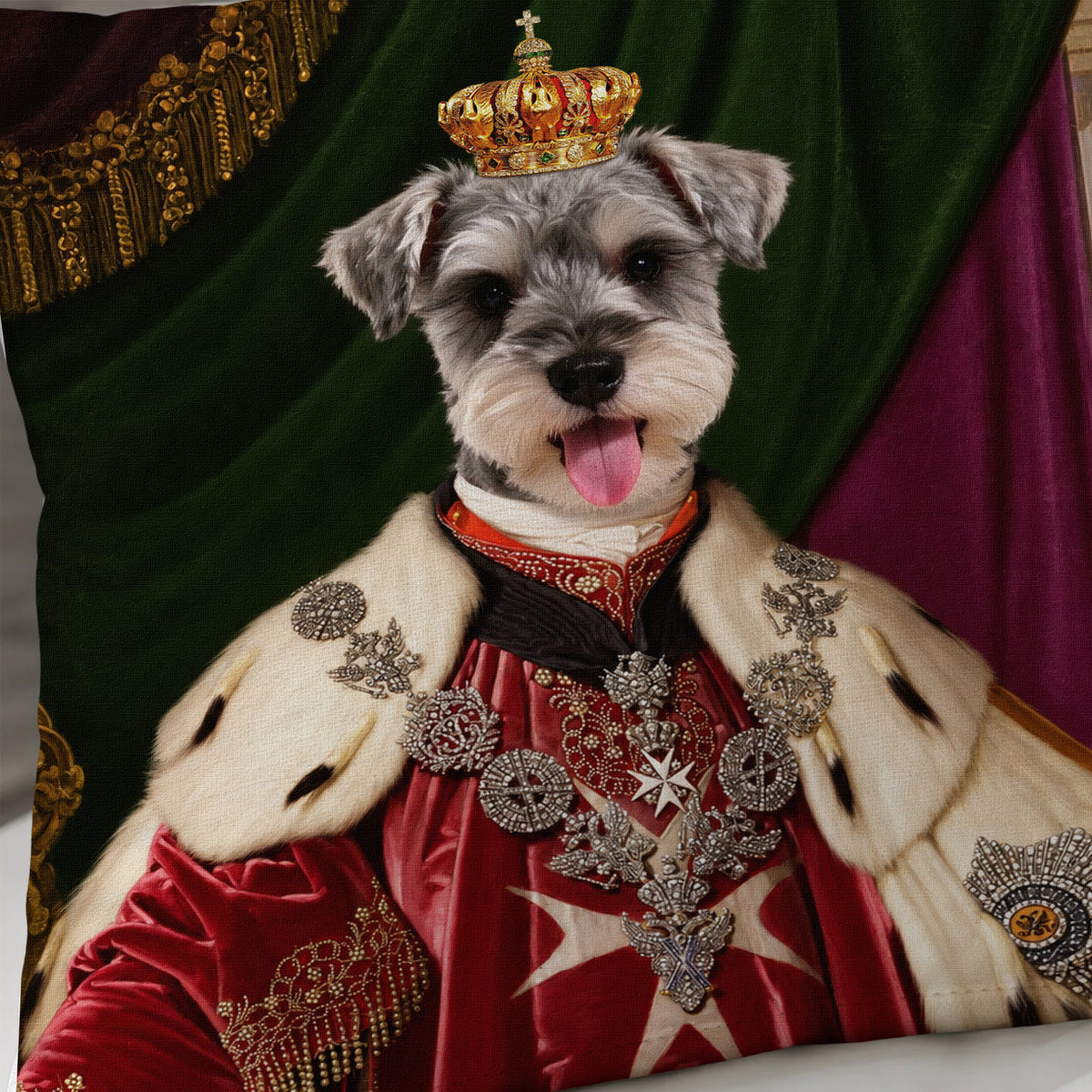 Custom Royal Pet Renaissance Pillow–Perfect Home Decor & Gift for Pet Lovers
