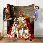Personalized Royal Pet Portrait Blanket-Custom King Pet Photo Blanket For Pet Lovers,Dog Cat Parents