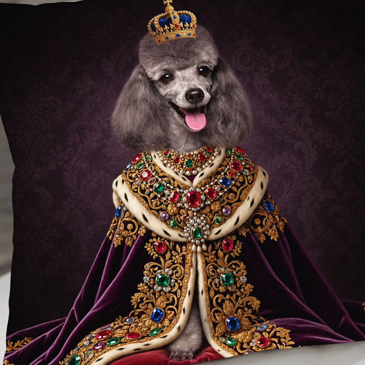 Custom Photo Royal Pet Portrait Pillow Cover For Pet Lovers