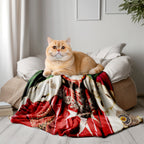 Personalized Renaissance Pet Portrait Blanket - Custom the Royal Coronation Cat Blanket