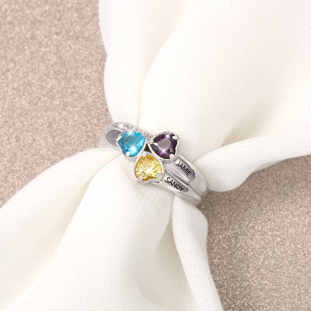 Personalized Zircon Birthstone Ring Jewelry Birthday Mother's Day，Valentine's Day Gift for Women