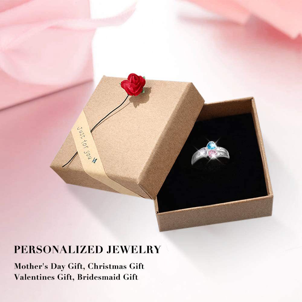 Personalized Zircon Birthstone Ring Jewelry Birthday Mother's Day，Valentine's Day Gift for Women