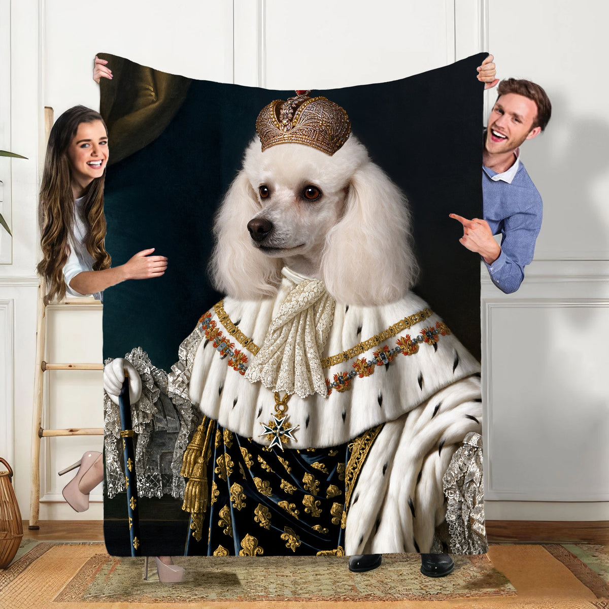 Personalized Pet Blanket - Custom Royal Highness Cat & Dog | Throw The Queen Princess Style
