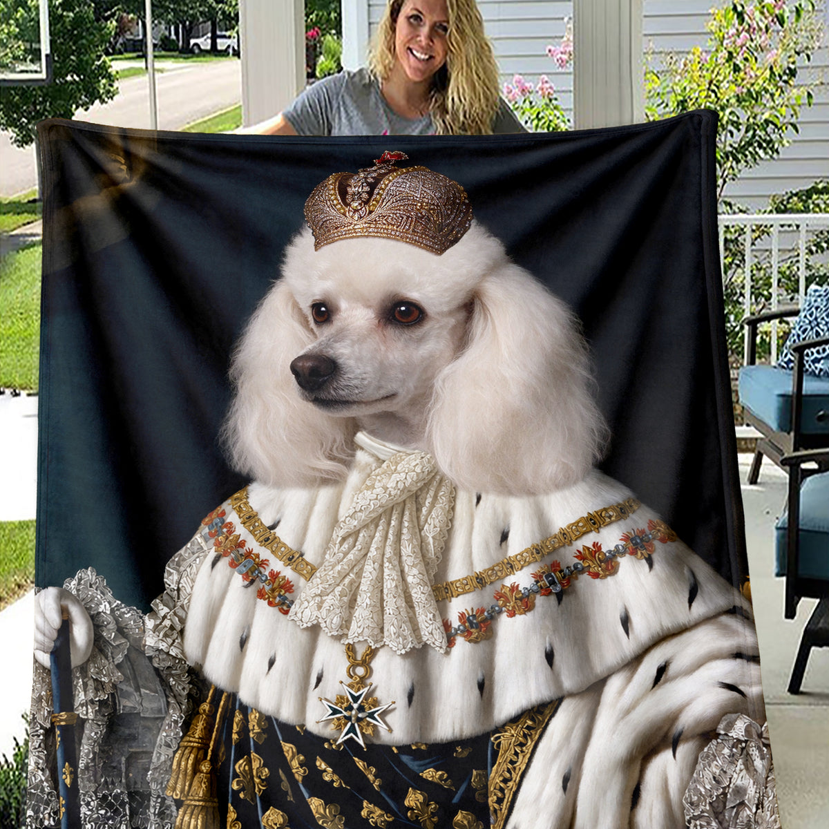 Personalized Pet Blanket - Custom Royal Highness Cat & Dog | Throw The Queen Princess Style