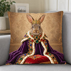 Personalized Royal Rabbit Portrait Pet Pillow Cover-Home Decor Cushion