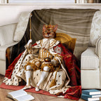 Personalized Royal Pet Portrait Blanket-Custom King Pet Photo Blanket For Pet Lovers,Dog Cat Parents