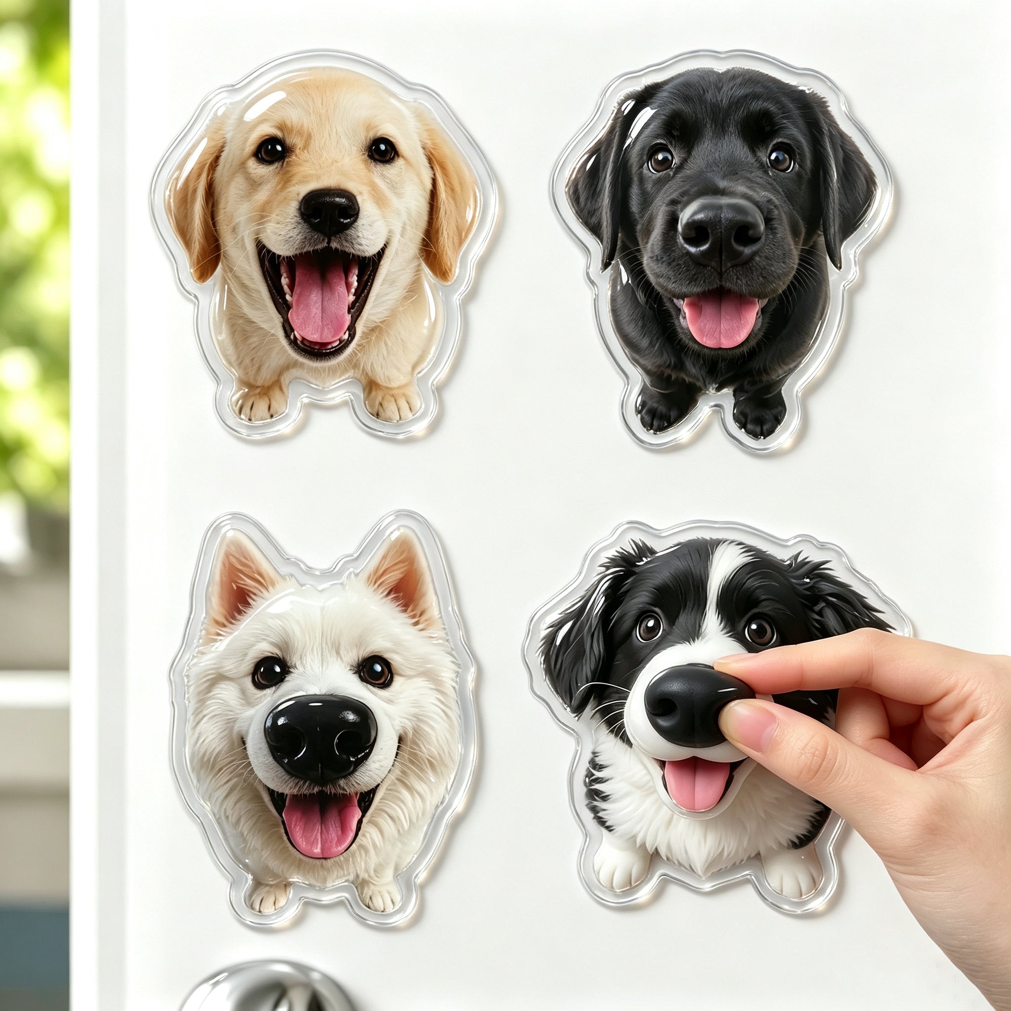 Personalized Funny Dog Nose Fridge Magnet - Custom 3D Squeeze Pet Fridge Magnet, Interactive Kitchen Decor