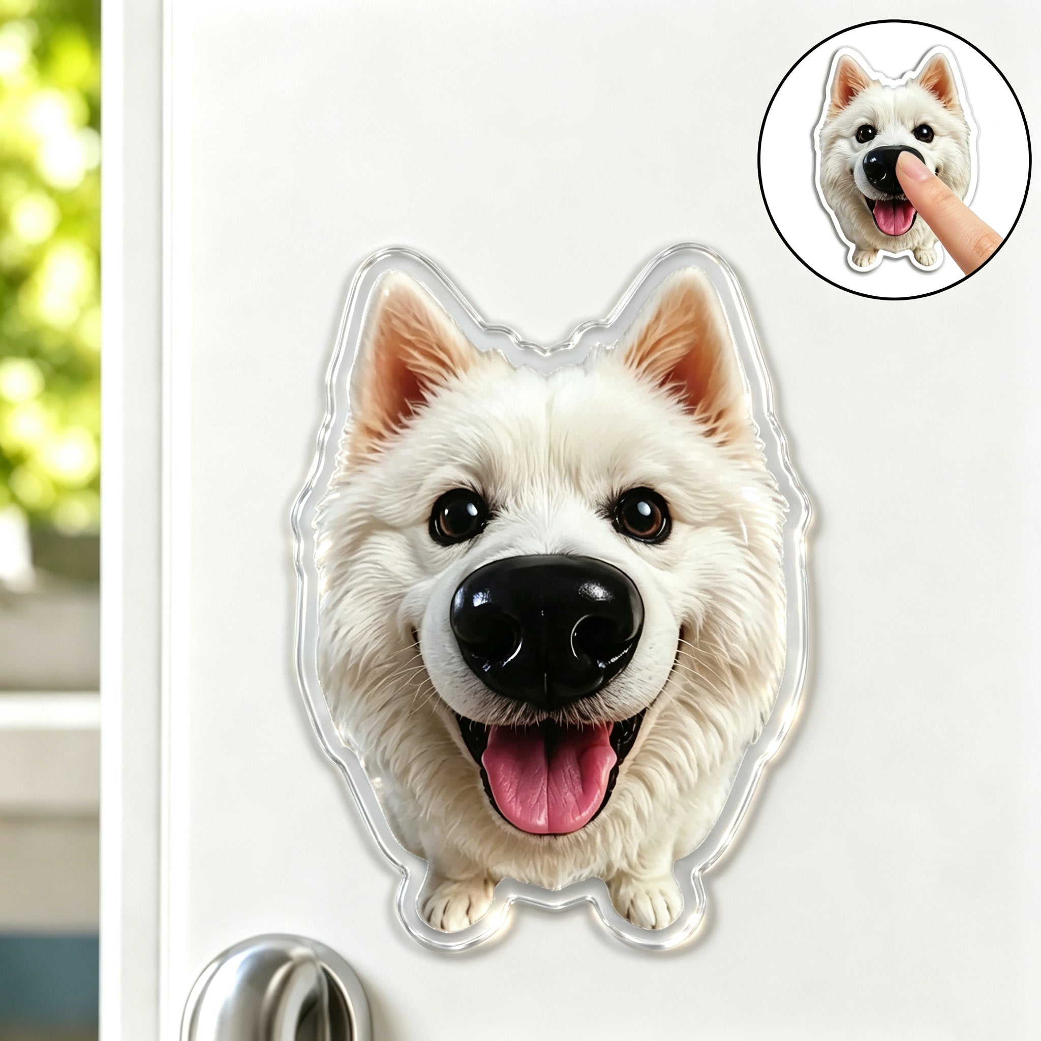 Personalized Funny Dog Nose Fridge Magnet - Custom 3D Squeeze Pet Fridge Magnet, Interactive Kitchen Decor