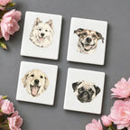 Custom Watercolor Dog Portrait Fridge Magnet - Personalized Pet Illustration, Pet Memorial Gift